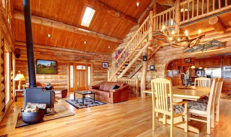 Канадский стиль интерьера деревянного дома
